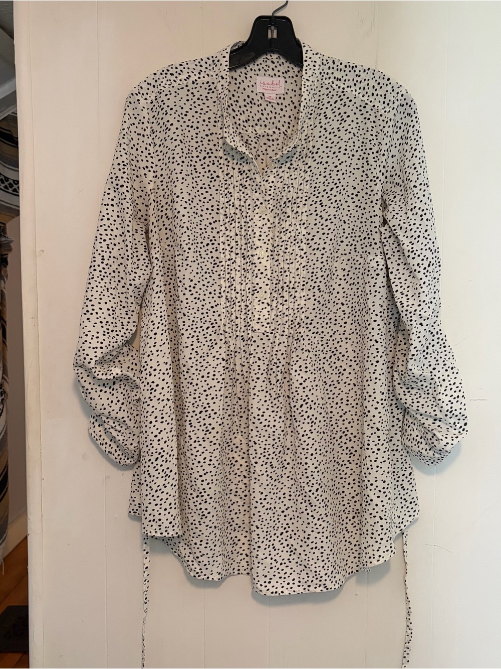 Isabel maternity by Ingrid and Isabel black and white dot patterned blouse